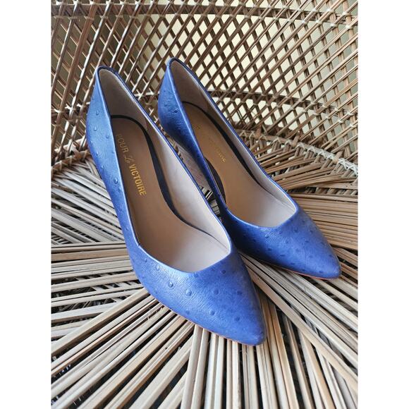 Pour La Victoire Vero Cuoio Periwinkle Platform Heels Size 8 - Picture 1 of 8